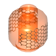 Lego hlava, průhledná neonově oranžová (6170467)